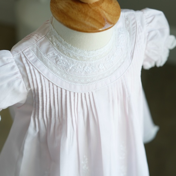 Lace Trim Embroidered Slip Dress Pink Friedknit/Feltman Brothers NWOT - Picture 4 of 11